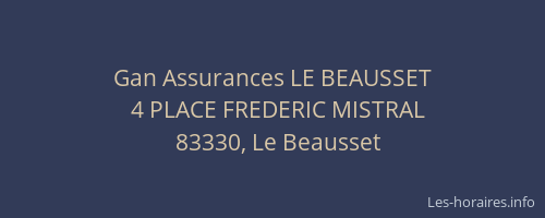 Gan Assurances LE BEAUSSET