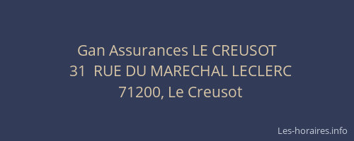 Gan Assurances LE CREUSOT