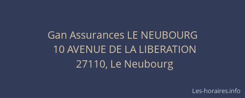 Gan Assurances LE NEUBOURG