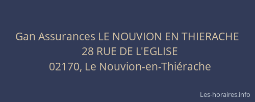 Gan Assurances LE NOUVION EN THIERACHE