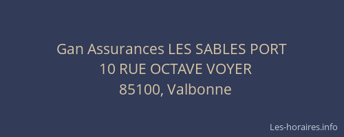 Gan Assurances LES SABLES PORT