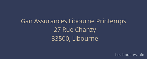Gan Assurances Libourne Printemps