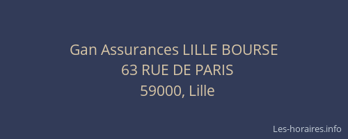 Gan Assurances LILLE BOURSE