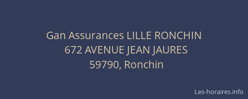Gan Assurances LILLE RONCHIN
