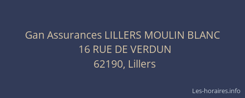 Gan Assurances LILLERS MOULIN BLANC