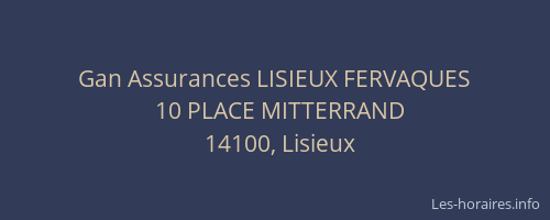 Gan Assurances LISIEUX FERVAQUES