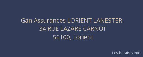 Gan Assurances LORIENT LANESTER