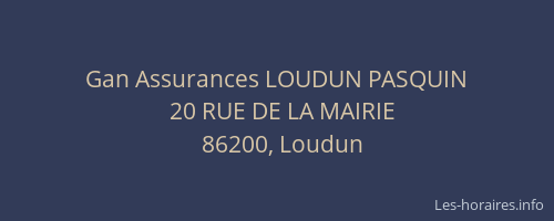Gan Assurances LOUDUN PASQUIN