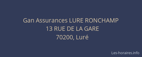 Gan Assurances LURE RONCHAMP