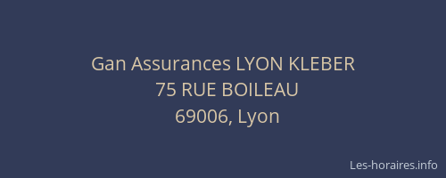 Gan Assurances LYON KLEBER