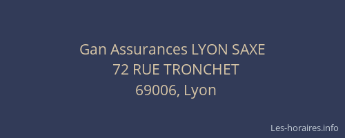 Gan Assurances LYON SAXE