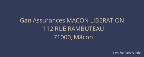 Gan Assurances MACON LIBERATION