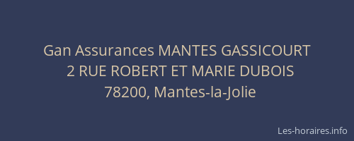 Gan Assurances MANTES GASSICOURT