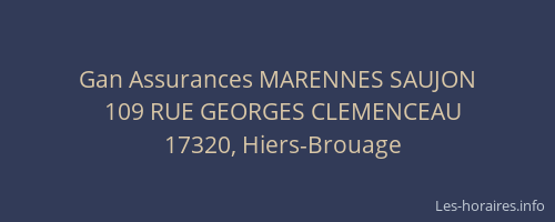 Gan Assurances MARENNES SAUJON