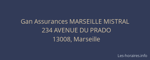Gan Assurances MARSEILLE MISTRAL