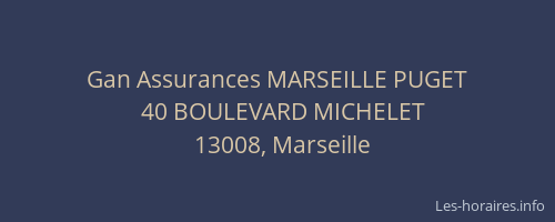 Gan Assurances MARSEILLE PUGET