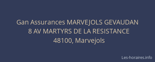 Gan Assurances MARVEJOLS GEVAUDAN
