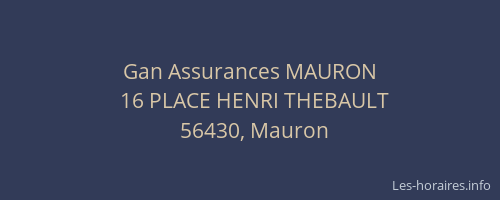 Gan Assurances MAURON