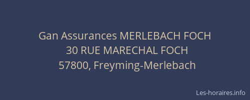 Gan Assurances MERLEBACH FOCH
