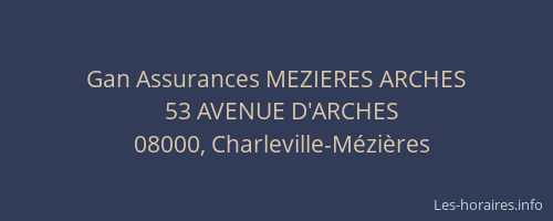 Gan Assurances MEZIERES ARCHES
