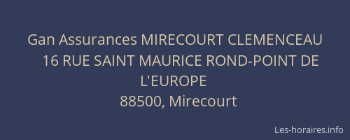 Gan Assurances MIRECOURT CLEMENCEAU