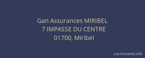 Gan Assurances MIRIBEL