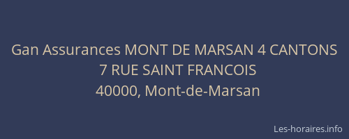 Gan Assurances MONT DE MARSAN 4 CANTONS