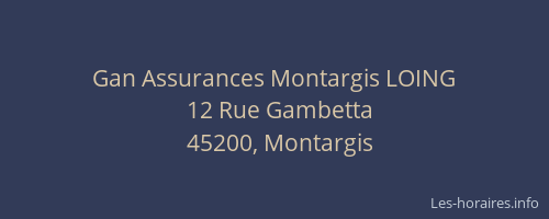 Gan Assurances Montargis LOING