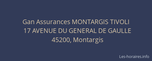 Gan Assurances MONTARGIS TIVOLI