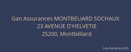 Gan Assurances MONTBELIARD SOCHAUX