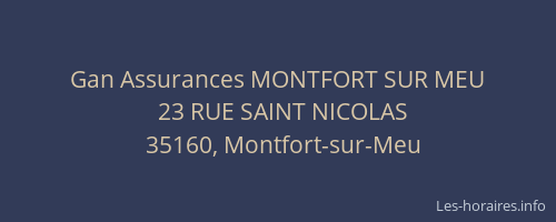 Gan Assurances MONTFORT SUR MEU