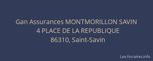 Gan Assurances MONTMORILLON SAVIN