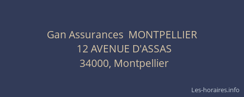 Gan Assurances  MONTPELLIER