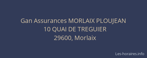 Gan Assurances MORLAIX PLOUJEAN
