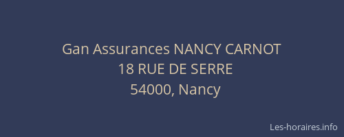Gan Assurances NANCY CARNOT