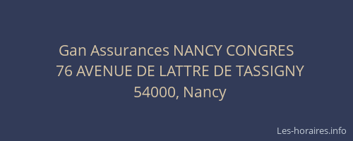 Gan Assurances NANCY CONGRES