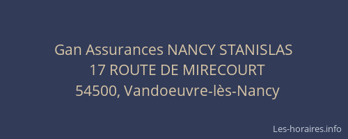 Gan Assurances NANCY STANISLAS