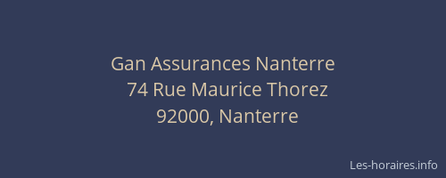 Gan Assurances Nanterre