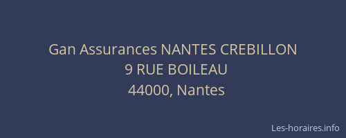 Gan Assurances NANTES CREBILLON