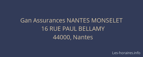 Gan Assurances NANTES MONSELET