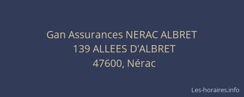Gan Assurances NERAC ALBRET