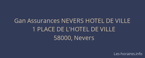 Gan Assurances NEVERS HOTEL DE VILLE