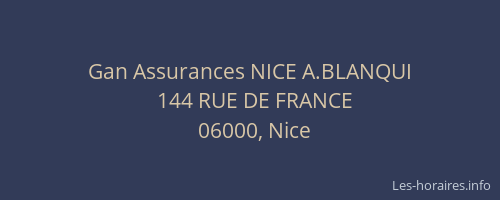 Gan Assurances NICE A.BLANQUI