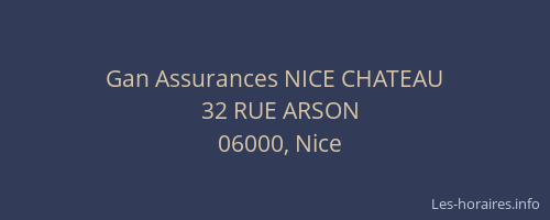 Gan Assurances NICE CHATEAU