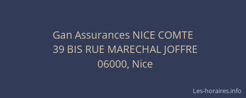 Gan Assurances NICE COMTE
