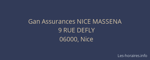 Gan Assurances NICE MASSENA