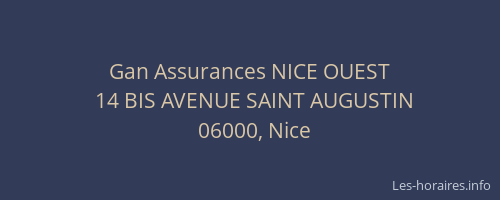Gan Assurances NICE OUEST