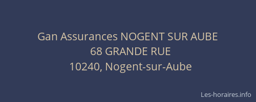 Gan Assurances NOGENT SUR AUBE