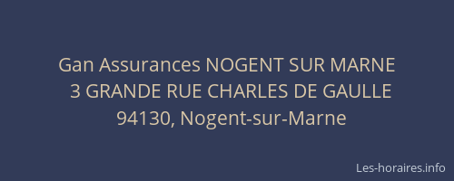 Gan Assurances NOGENT SUR MARNE