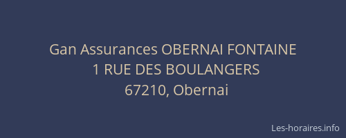 Gan Assurances OBERNAI FONTAINE